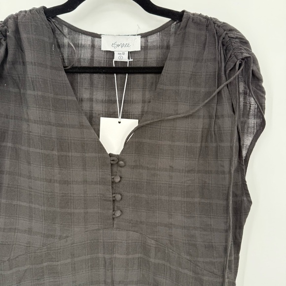 NWT Wish Australia Esmaee Black Midi Dress Sleeveless Sheer Shirt Kaftan Small - Picture 4 of 8